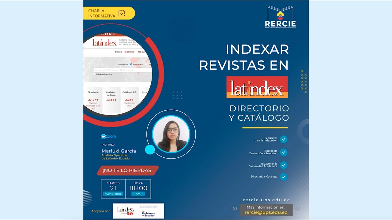 «Indexar revistas en Latindex (Directorio y Catálogo)» – Charla Informativa