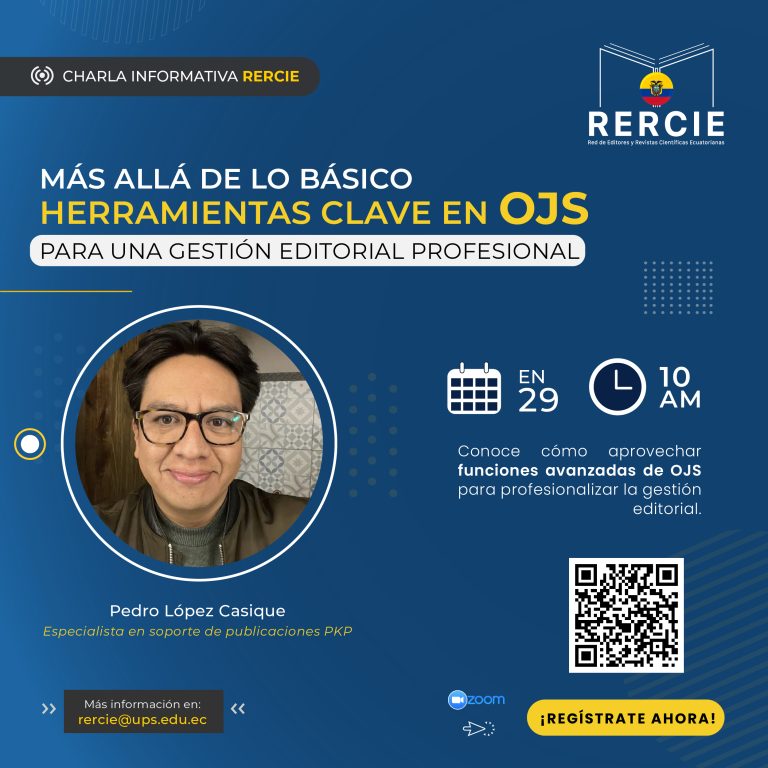 ⚙️📘 «Herramientas clave en OJS para una gestión editorial profesional» – Charla RERCIE