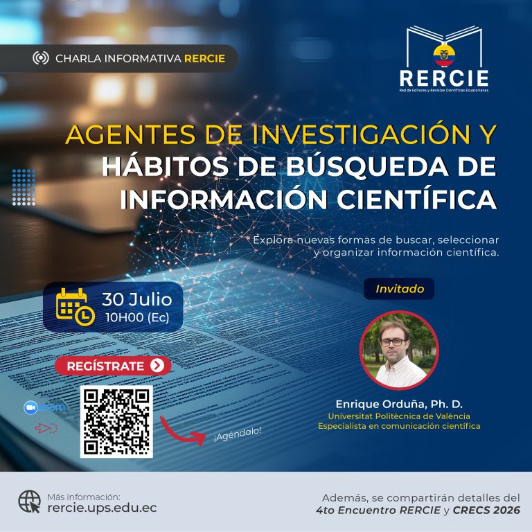 🤖📖 «Agentes de investigación y hábitos de búsqueda de información científica» – Charla RERCIE